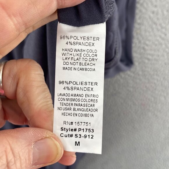 Shop Basic USA Dress Women Medium Gray Blouson Empire Surplice Short Sleeve NWT - Picture 7 of 11